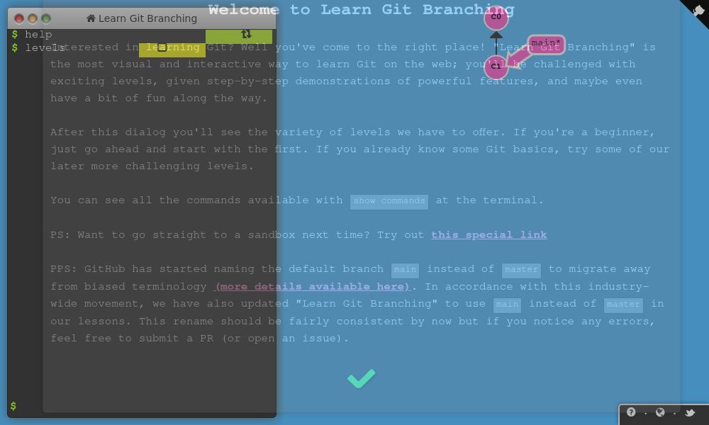 Screenshot of Learn git branching