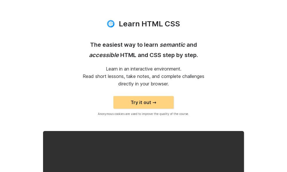Screenshot of Learn HTML CSS