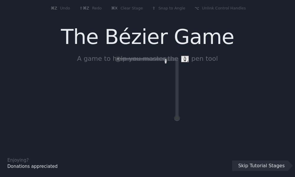 Screenshot of The Bézier game